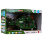 Vojenský vrtuľník so zvukovými a svetelnými efektami zelený